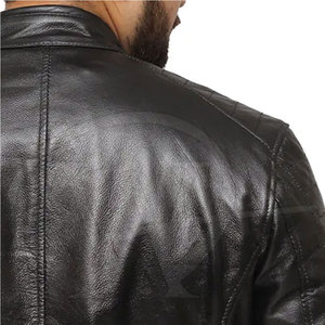 Chaqueta de Cuero Vacuno de Invierno para Hombre, de Alta Calidad, Cuello Alto, Estilo Urbano Ecológico, Venta al Por Mayor - Product Image 5
