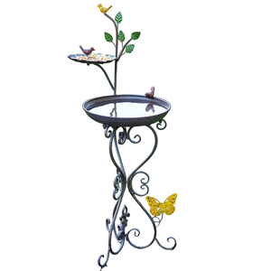 Black Iron <b>Outdoor</b> Bird Bath Metal Water <b>Fountain</b> Ornaments <b>for</b> Garden & Lawn Decor Yard Bird Bath with Stake - Product Image 4