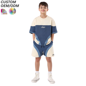 Conjunto de Ropa para Niños, Verano, Informal, Camiseta y Pantalones Cortos, 100% Algodón, Estampado Animal, Producción al por Mayor, Compatible con OEM y ODM - Product Image 1