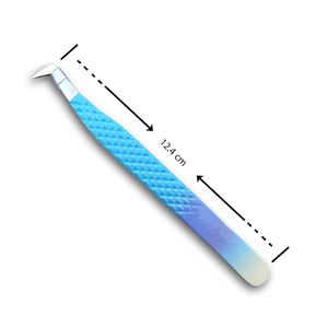 Pinzas de pestañas inclinadas de acero inoxidable de alta calidad más vendidas, extensiones de Punta puntiaguda disponibles de colores sólidos personalizados para - Product Image 2
