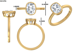 Anillo de compromiso solitario Lurba Jewels de 2 quilates con moissanita de corte cojín y engaste de puntas, estilo vintage cristiano, anillo de boda fino - Product Image 6