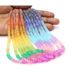 Perles rondes lisses en quartz arc-en-ciel naturel, 5-8 mm, multicolores, longueur de brin de 7,5/15 pouces pour la fabrication de bijoux - Product Image 5