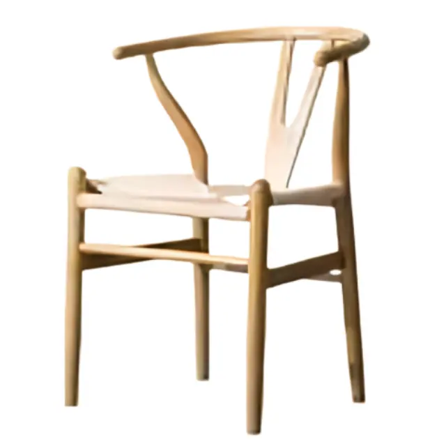 Vendita calda pranzo sedia in legno mobili ristorante Y sedia con tessuto tessuto punta sedile migliore qualità teak legno telaio