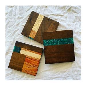 Unique Design Coasters Mats Tea Cup Coasters Wood and Epoxy Resin Tea Serving Coasters <b>Placemats</b> Whole Sale with Best Price - Product Image 1