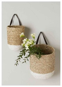 Panier rond en coton tressé écologique moderne avec un design flexible Fait à la main pour le rangement et la décoration de la maison - Product Image 2