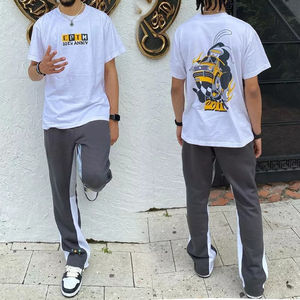 กางเกงสเวตเตอร์ผ้าฟลีซแบบพับเก็บได้สำหรับผู้ชายกางเกงผ้าฟลีซด้านหน้าเรียบแบบสตรีทระบายอากาศได้ดีเป็นมิตรกับสิ่งแวดล้อม - Product Image 5