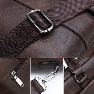 Meilleures ventes Sac à dos pour ordinateur portable 14 pouces en cuir véritable durable avec sangle étanche et style professionnel - Product Image 4