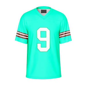 Wholesale <b>Mesh</b>-Stitched <b>Short</b> sleeves Shirts Uniform Breathable Plus Size Custom Logo Heat-Transfer Printing American Football - Product Image 1