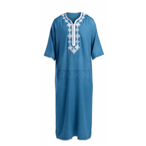 Hermosa Jubba Marroquí para Hombre, Clásica, Islámica, Informal, de Algodón Ligero y Transpirable, Largo hasta el Tobillo, Acabado Elegante para Primavera - Product Image 4
