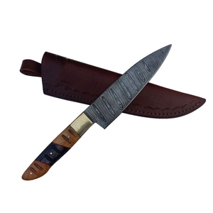 มีดเชฟดามัสกัสทำด้วยมือด้ามจับไม้มีดสำหรับเชฟทำครัวคมมีด - Product Image 6