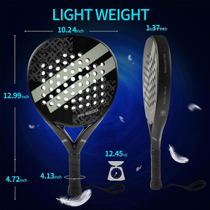 Raquette de padel/tennis de plage personnalisée en fibre de carbone 24K – Raquette professionnelle blanche avec noyau en mousse EVA, raquettes de tennis de table - Product Image 4