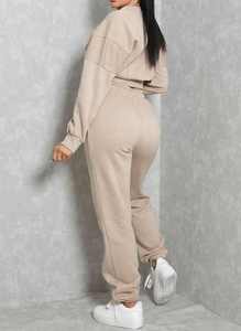 2025 coton survêtement coupe régulière à manches longues vêtements de course décontractés respirant séchage rapide solide motif hiver saison court XL ensembles - Product Image 5