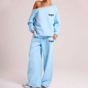 Conjunto de Ropa de Salón Ecológica de Felpa de Algodón con Capucha Estampada de Invierno para Mujer, Talla Grande, Personalizada, de 2 Piezas, Sudadera y Pantalones Anchos - Product Image 6