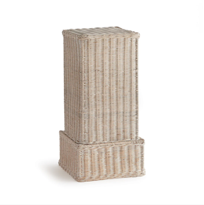 New Design Stunning White Washed Rattan Pedestal and Footed Bowl - Product Image 2