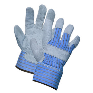 Durable transpirable cuero suave textura resistente al calor Anti vibración Flexible Split cuero doble palma guantes de trabajo - Product Image 2