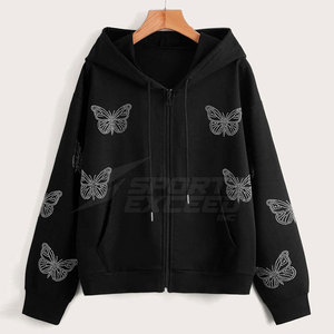 Sweat à capuche personnalisé en couleur unie avec strass, en tissu polaire, durable, décontracté, respirant et écologique pour hommes - Product Image 1