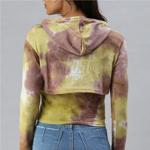 100% Cotton Crop Top Gym Hoodies For Women Casual Drop Shoulder Custom Printed Hoodies Customized - Product Image 5