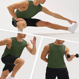 Camiseta sin mangas de estilo informal personalizable de calidad premium para hombre, tejido de punto transpirable - Product Image 5