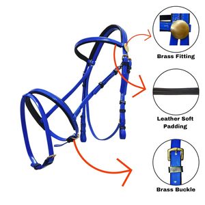 PVC Horse Bridle With Rein and <b>Stainless</b> <b>Steel</b> <b>Ring</b> Bit with Hollow Mouth - Product Image 5