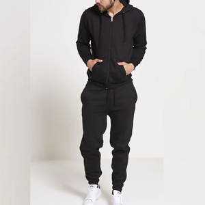 Conjunto Deportivo Clásico de Invierno para Hombre con Chaqueta con Capucha y Cremallera y Pantalones Jogger, 100% Algodón, Grueso, Cómodo, Informal, para Uso Diario - Product Image 1