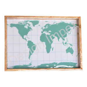 Tendance monde large impression plateau rectangulaire émail fini meilleure vente plateau de service en bois à la mode Restaurants plateaux décor à la maison - Product Image 4