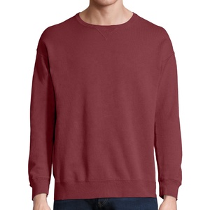 Jersey de cuello redondo de gran tamaño para hombre 100% algodón mezclado básico sudaderas de verano ropa de invierno - Product Image 1