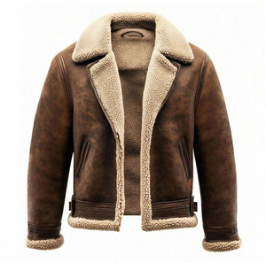 Veste en cuir pour homme de haute qualité, personnalisable, col montant, longue, imperméable, logo frontal, chauffante, respirante, séchage rapide - Product Image 1