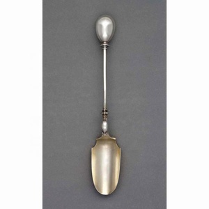 Cuchara para servir a mano, diseño de perlas, mango final, servidor de ensaladas de acero inoxidable, servidores de ensaladas decorativas de metal - Product Image 1