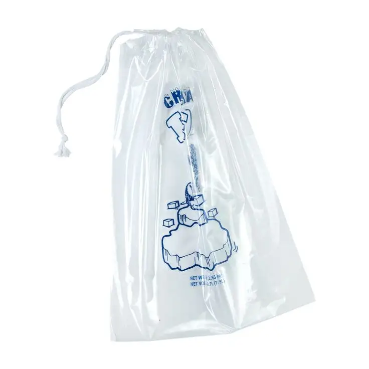 Tas plastik penyimpanan es portabel, kekuatan tinggi, tahan lama, tali tarik es untuk es