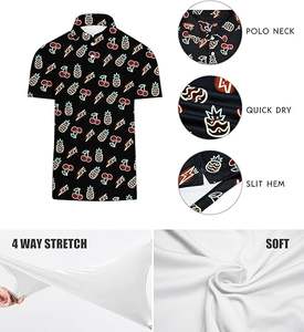 เสื้อโปโลผู้ชายสไตล์วินเทจขนาดใหญ่พิเศษผ้าถักระบายอากาศได้พร้อมเทคนิคการพิมพ์แขนสั้น - Product Image 5