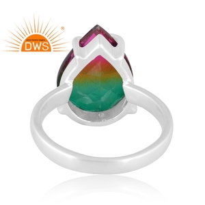 Anillo apilable de piedras preciosas de cuarzo de la mejor calidad de plata esterlina Bio Mystic Doublet, fabricante de joyería personalizada - Product Image 4