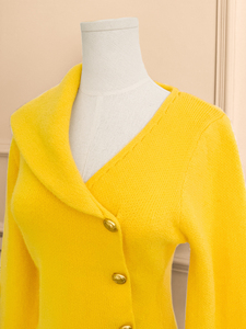 Elegante Maglione Giallo da <span class=keywords><strong>Donna</strong></span> Autunno-Inverno, Casual e Slim con Collo Asimmetrico e Fibbie Laterali, Perfetto per il Pendolarismo - Product Image 2