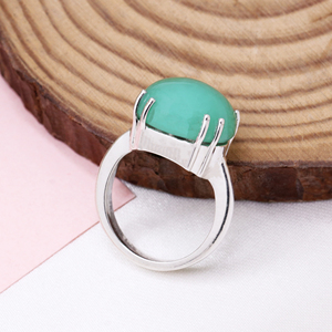 แหวนพลอยโอนิกซ์สีเขียวธรรมชาติ925แข็งเงินสเตอริงแหวนหมั้นผู้หญิงเครื่องประดับแฮนด์เมดสำหรับผู้ชายขายส่ง - Product Image 4