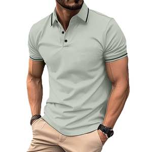 Nuevo verano deportes Casual POLO camisa nueva solapa de manga corta de secado rápido tejido de punto botón decoración XL tamaño sólido impreso hombres - Product Image 2