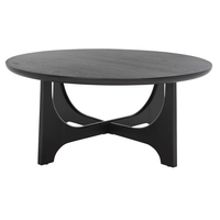 Table basse en bois noir avec un design moderne pour salon, maison, villa, hôtel ou bureau