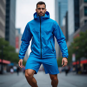 OEM Ensembles Vestes et Shorts de Pluie de Randonnée Coupe-Vent pour Hommes Ensembles de Shorts Imperméables Coupe-Vent pour Hommes - Product Image 4