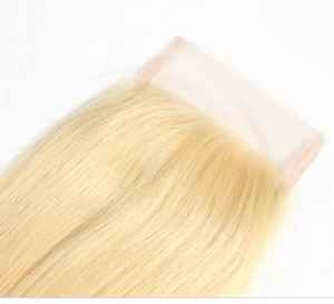 Trame de cheveux humains indiens vierges Remy avec fermeture en dentelle HD Vague de corps douce Couleur claire naturelle Double trame blanchie chimiquement - Product Image 3