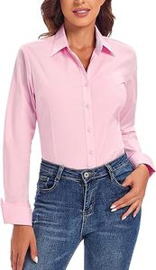 Camisa formal de fibra de algodón ajustada profesional de color sólido de alta calidad de diseño personalizado para mujeres blusas y Camisas de mujer - Product Image 4
