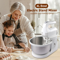 Turbo 400W Home Electric Food Mixer Stand Hand Features Gancho para masa 2 en 1 Tazón de acero inoxidable Batidor de 5 velocidades Botón eyector