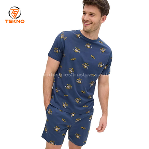 Ropa de gimnasio para hombre con estilo, conjunto doble, nuevo estampado, camisa de manga corta, pantalones cortos, tela suave transpirable, talla grande, ajuste relajado, verano, OEM - Product Image 3