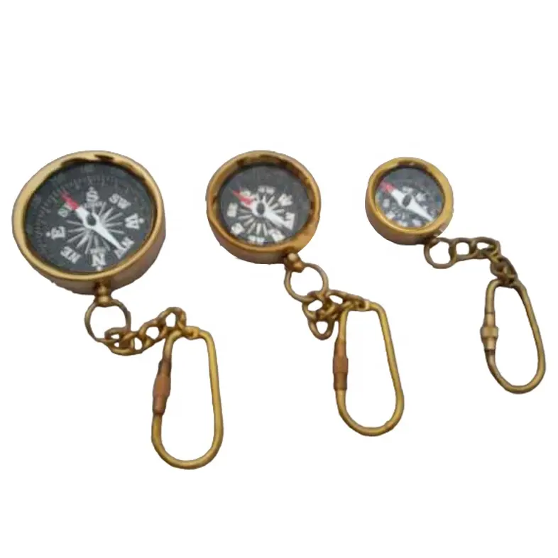 Messing Schlüssel ring in Kompass Teleskop, Glocke Taucher helm, Anker, Helm, Sand timer, Pfeife, Telegraph, Lampe, Lupe, Laterne