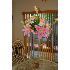 VBV0428 - <b>Square</b> Glass Block <b>Vase</b> - 4 x 28 - Product Image 5