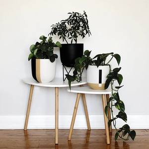 Maceta de Cerámica Contemporánea con Bloques de Color, Duradera, Decorativa para Interiores, Moderna, para el Hogar - Product Image 3