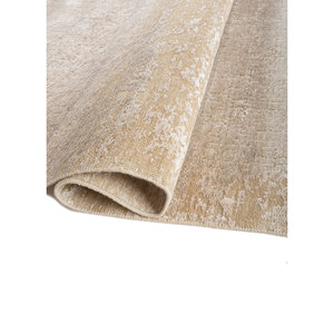 Tapis Entropy en laine et soie de bambou noué à la main, couleur ivoire, modèle rectangulaire pour sol domestique, épaisseur 10 mm, fait main, abstrait, pour couloir AKWB-3595 - Product Image 2