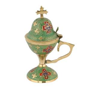 Brass <b>Incense</b> Burner Cross On Top Metal Crafts Decorative <b>Incense</b> Stick Stand Hot Selling <b>Incense</b> Burner For Wedding Decor - Product Image 6