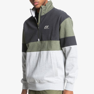 2024 New Arrival High Quality Solid Winter Hooded Casual Half Zipper <b>Tops</b> 100% Cotton Breathable Unisex - Product Image 3