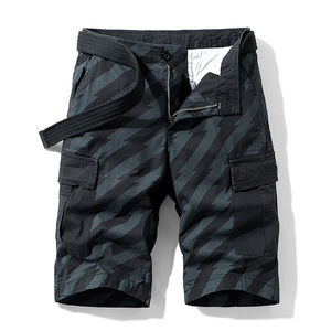 Short cargo homme 2025 de haute qualité avec poches, fermeture éclair et bouton contrastants, délavage spécial, service OEM disponible - Product Image 1