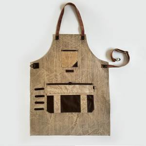 Heavy Duty Durable Leather Waxed <b>Canvas</b> <b>Aprons</b> Men Woodworking Work <b>Apron</b> Waterproof Custom Printed with Logo AAA-0015C - Product Image 1