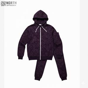 Conjuntos de Sudaderas con Capucha de Invierno con Estampado Personalizado, 100% Algodón, Manga Larga, Parche Bordado, Pantalones de Chándal - Product Image 1