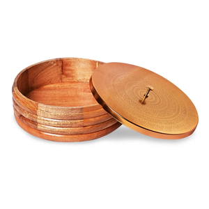 Ustensiles de cuisine élégants de haute qualité Chapati Roti Box en bois et acier avec couvercle détachable et pince Stockage et récipient pour aliments - Product Image 5